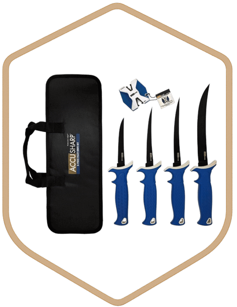 ACCUSHARP 6 PIECE FILLET KNIFE SET & SHARPENER
